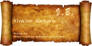 Vinkler Barbara névjegykártya